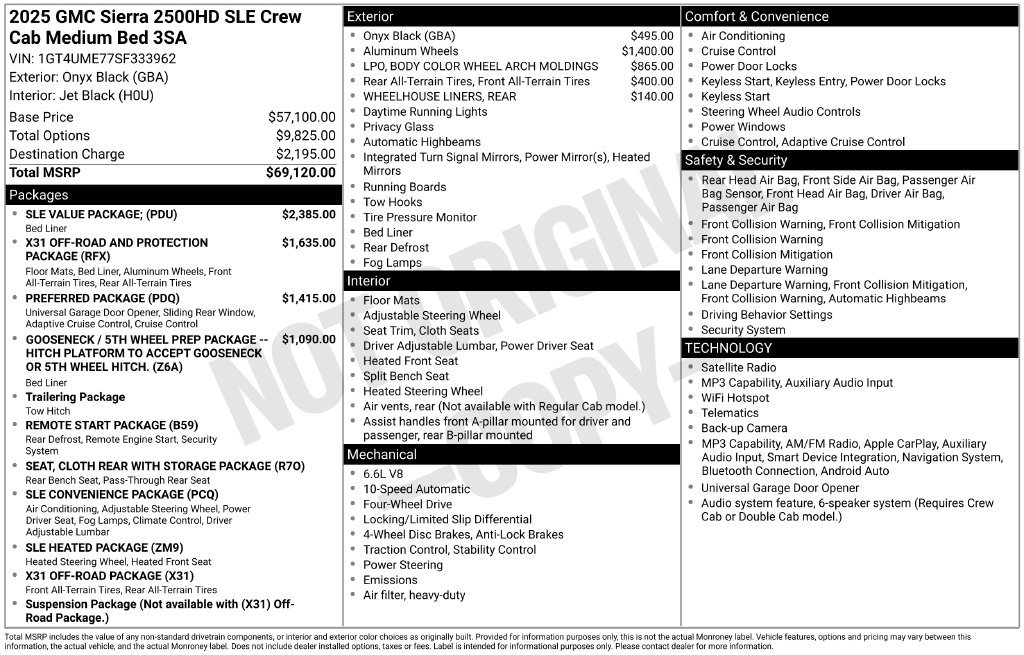 Used 2025 GMC Sierra 2500 SLE w/ SLE Value Package; AWD/4WD image 2