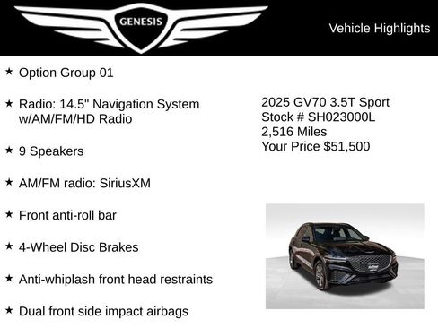 Used 2025 Genesis GV70 3.5T Sport AWD/4WD image 5