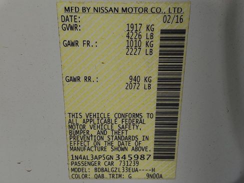 Used 2016 Nissan Altima 2.5 S w/ Power Driver Seat Package FWD image 33