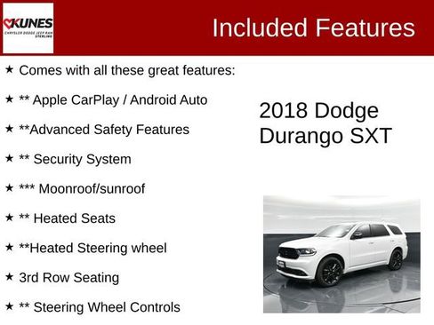 Used 2018 Dodge Durango SXT w/ Quick Order Package 2BB image 2