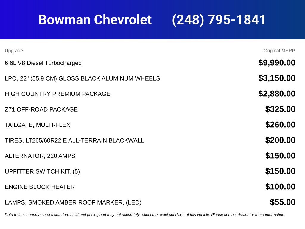 New 2026 Chevrolet Silverado 2500 High Country w/ High Country Premium Package AWD/4WD image 5