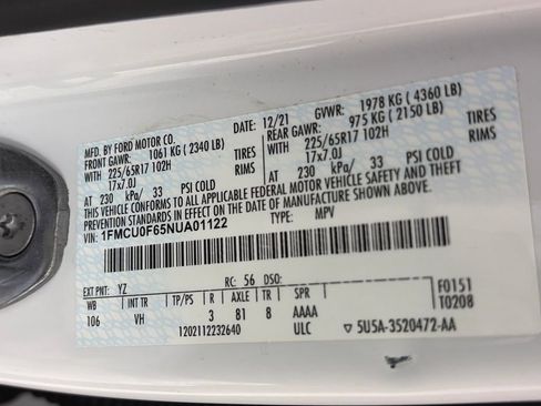 Certified 2022 Ford Escape S image 9