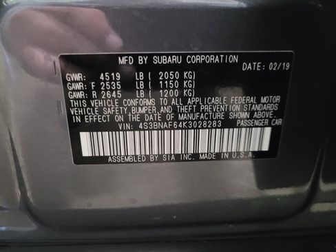 Used 2019 Subaru Legacy 2.5i Premium image 33