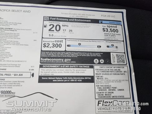 New 2027 Chrysler Pacifica Select AWD/4WD image 62
