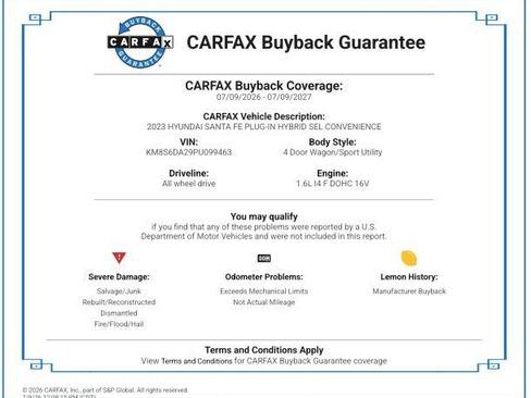 Certified 2023 Hyundai Santa Fe SEL Convenience AWD/4WD image 2