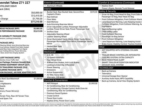 Used 2022 Chevrolet Tahoe Z71 w/ Z71 Off-Road Package AWD/4WD image 6