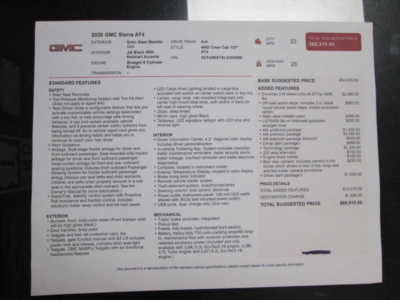 Used 2020 GMC Sierra 1500 AT4 w/ AT4 Premium Package AWD/4WD image 3