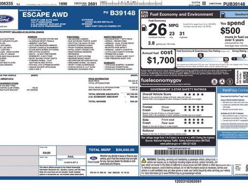 Certified 2023 Ford Escape ST-Line Elite AWD/4WD image 10