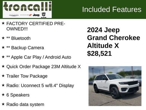 Certified 2024 Jeep Grand Cherokee Altitude RWD image 5