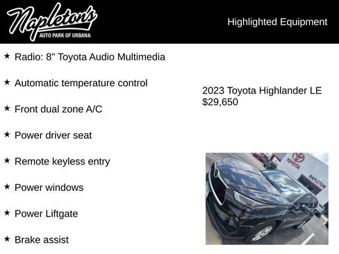 Used 2023 Toyota Highlander LE AWD/4WD image 2