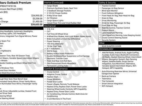 New 2026 Subaru Outback Premium AWD/4WD image 14