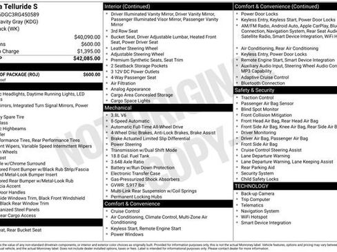Certified 2024 Kia Telluride S w/ S Sunroof Package image 16