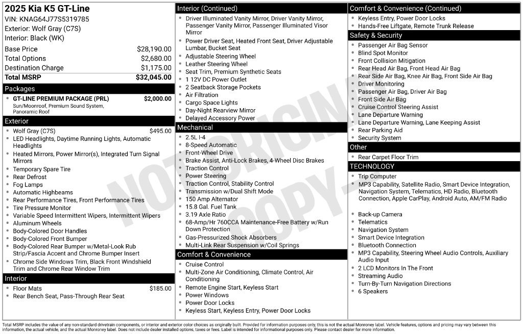 Used 2025 Kia K5 GT-Line w/ GT-Line Premium Package FWD image 12
