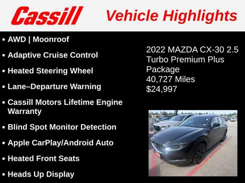 Used 2022 MAZDA CX-30 2.5 Turbo w/ Premium Plus Pkg AWD/4WD image 3