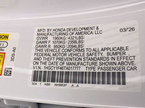 New 2026 Honda Accord SE image 18