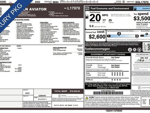 Used 2025 Lincoln Aviator Reserve w/ Equipment Group 201A AWD/4WD image 1