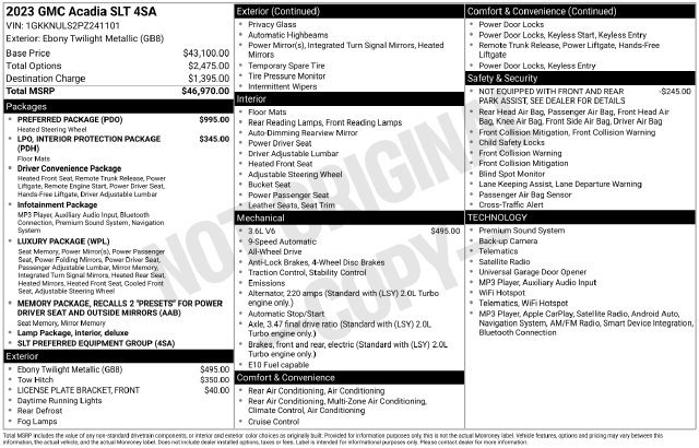 Used 2023 GMC Acadia SLT w/ Preferred Package AWD/4WD image 5