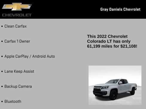 Certified 2022 Chevrolet Colorado LT w/ Fleet Safety Package RWD image 7