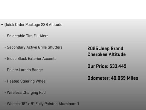 Used 2025 Jeep Grand Cherokee Altitude AWD/4WD image 12