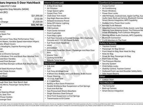 Used 2023 Subaru Impreza 2.0i AWD/4WD image 2