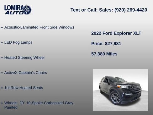 Used 2022 Ford Explorer XLT w/ XLT Sport Appearance Package AWD/4WD image 20