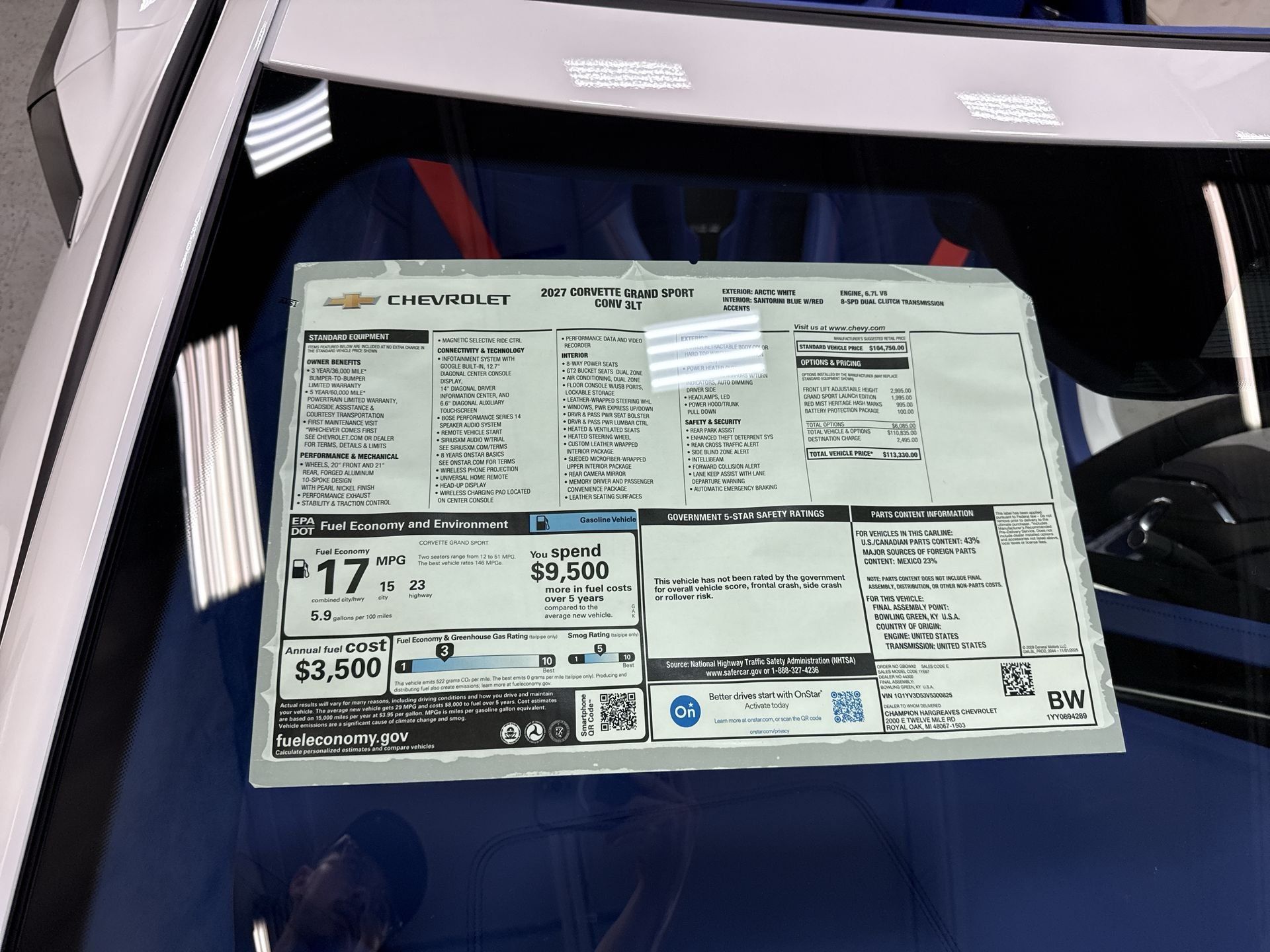 New 2027 Chevrolet Corvette Grand Sport w/ Grand Sport Launch Edition RWD image 73