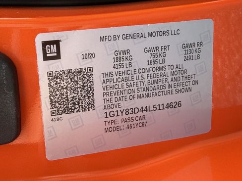 Used 2020 Chevrolet Corvette Stingray Premium Conv w/ 3LT Preferred Equipment Group RWD image 33