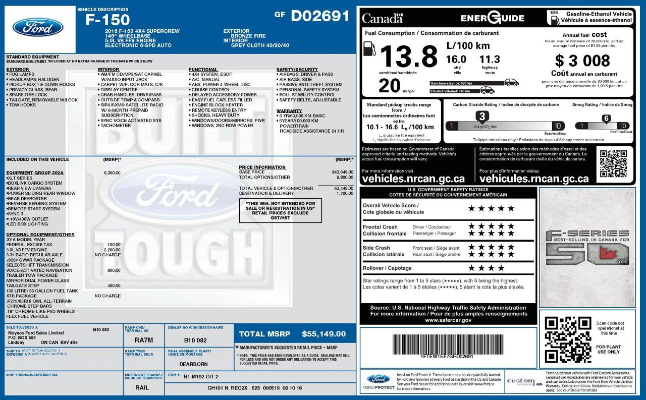Used 2016 Ford F150 XLT w/ Equipment Group 302A Luxury AWD/4WD image 9