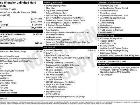 Certified 2017 Jeep Wrangler Unlimited Rubicon AWD/4WD image 13