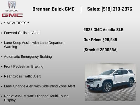 Certified 2023 GMC Acadia SLE w/ Driver Convenience Package AWD/4WD image 12