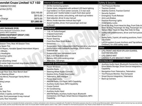 Used 2016 Chevrolet Cruze LT w/ Technology Package image 11