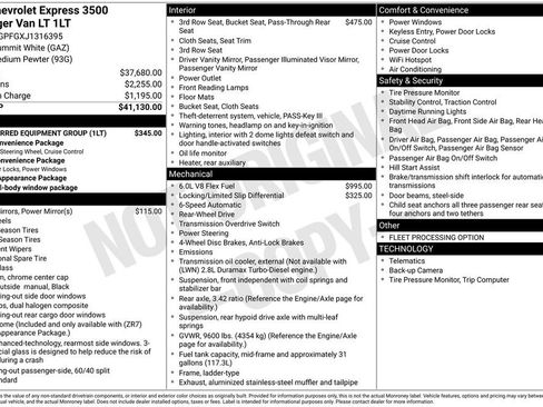 Used 2018 Chevrolet Express 3500 LT w/ LT Preferred Equipment Group image 7