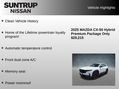 Used 2025 MAZDA CX-50 AWD 2.5 Hybrid w/ Premium Pkg image 8