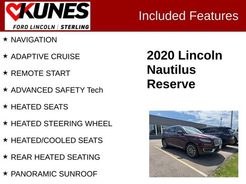Used 2020 Lincoln Nautilus Reserve w/ Equipment Group 201A AWD/4WD image 2