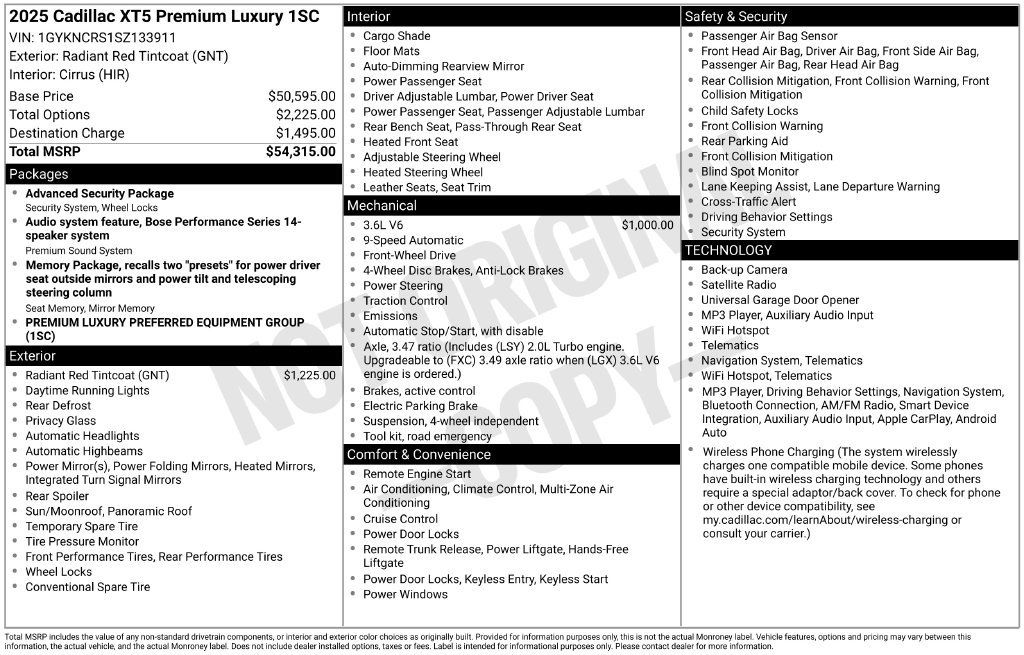 Certified 2025 Cadillac XT5 Premium Luxury FWD image 45