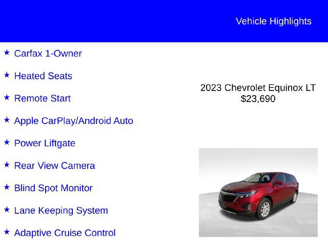 Used 2023 Chevrolet Equinox LT AWD/4WD image 2