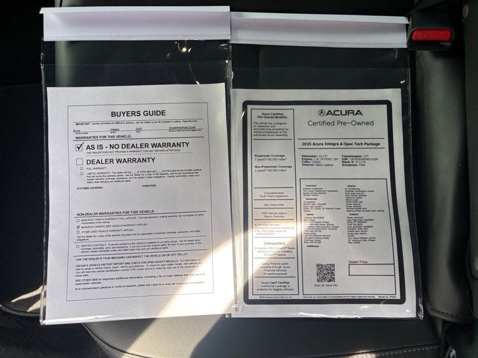 Certified 2025 Acura Integra A-Spec w/ Technology Package FWD image 37