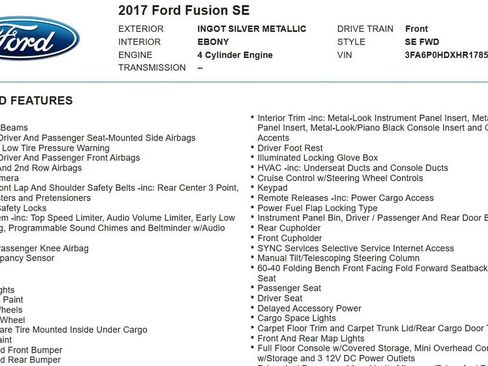 Used 2017 Ford Fusion SE w/ Equipment Group 201A image 10