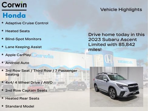 Used 2023 Subaru Ascent Limited AWD/4WD image 6