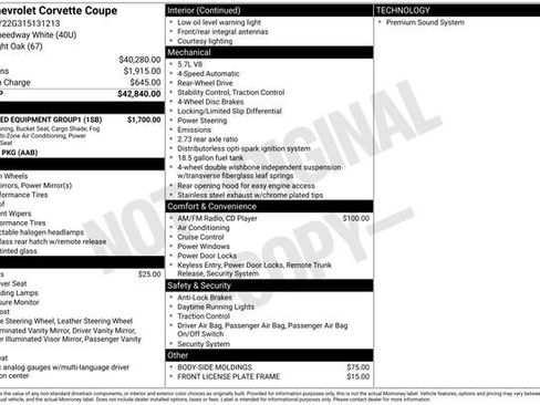 Used 2001 Chevrolet Corvette Coupe w/ Preferred Equipment Group1 RWD image 7