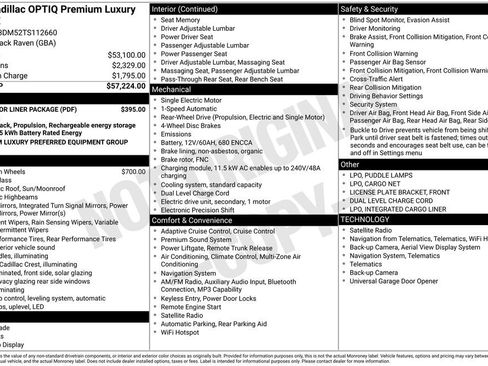 New 2026 Cadillac Optiq Luxury 2 w/ LPO, Floor Liner Package RWD image 41