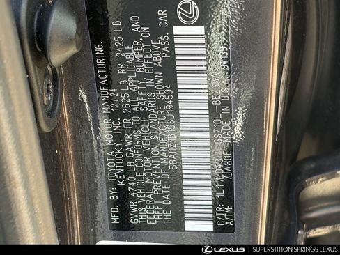 Certified 2025 Lexus ES 350 w/ Premium Package FWD image 12