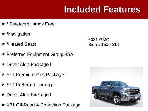 Used 2021 GMC Sierra 1500 SLT w/ SLT Premium Plus Package AWD/4WD image 3