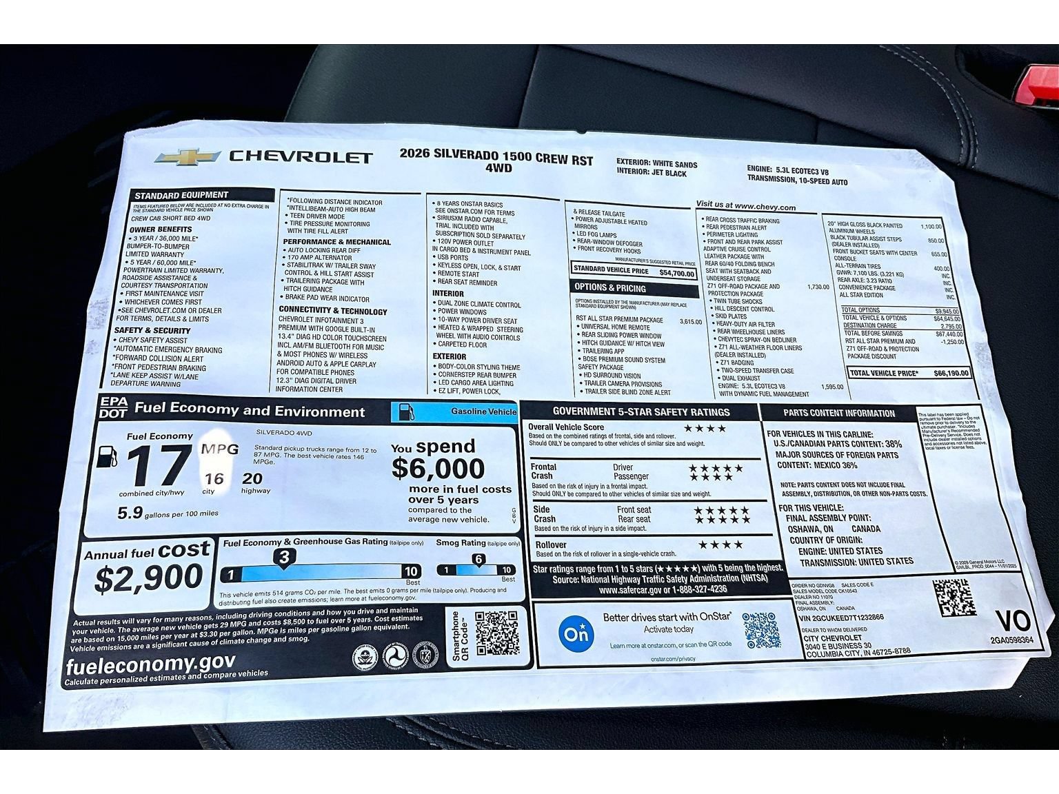 New 2026 Chevrolet Silverado 1500 RST w/ RST All Star Premium Package AWD/4WD image 15