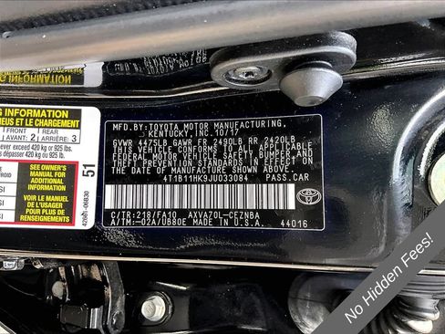 Used 2018 Toyota Camry LE w/ Protection Package (Q2) FWD image 28