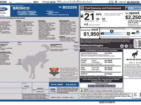 Used 2021 Ford Bronco Outer Banks AWD/4WD image 5