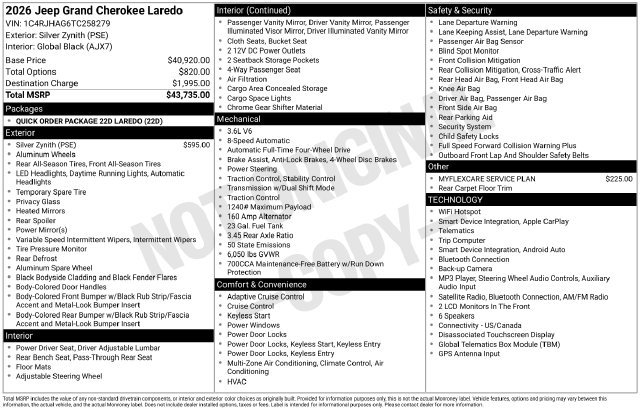 New 2026 Jeep Grand Cherokee Laredo AWD/4WD image 36