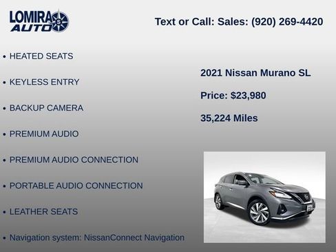 Used 2021 Nissan Murano SL AWD/4WD image 14