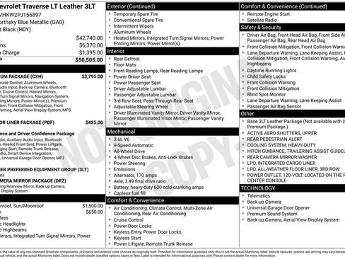 Used 2023 Chevrolet Traverse LT w/ LT Premium Package AWD/4WD image 2