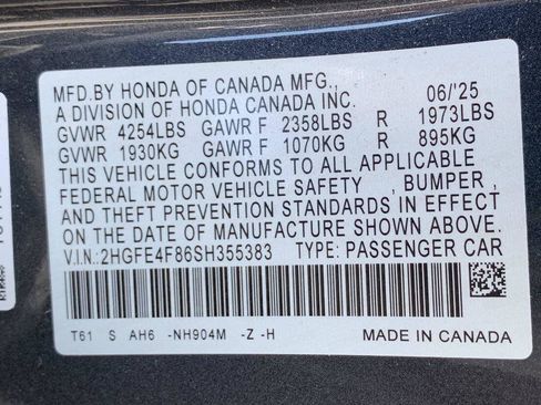 Certified 2025 Honda Civic FWD Hybrid Sedan image 35